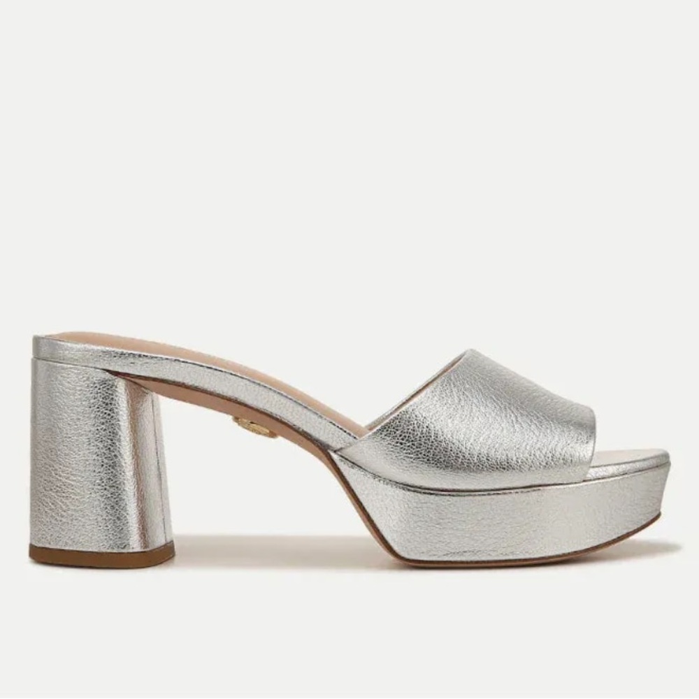 🌹VERONICA BEARD🌹 Dali Metallic Leather Block-Heel Sandal Size: 7.5